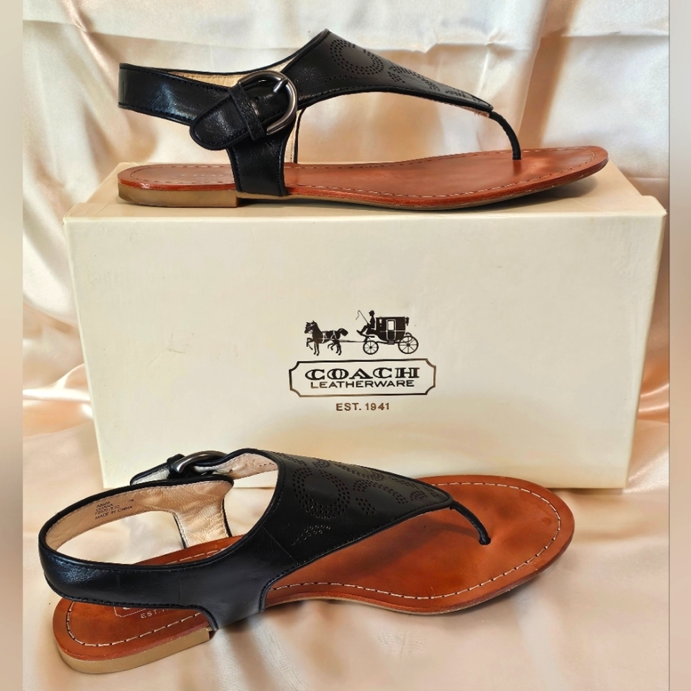 Coach Oliana Leather Sandal